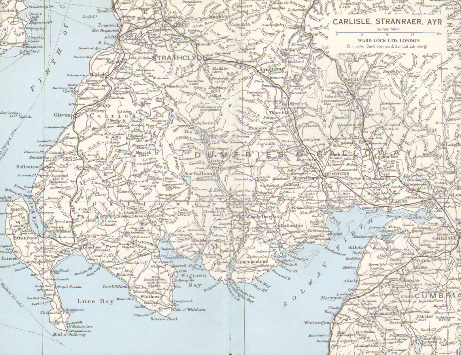 DUMFRIES Strathclyde Carlisle Stranraer Ayr Solway Firth Galloway 1975 old map